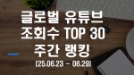 ‘김프로 KIMPRO’, 지난주 유튜브 글로벌 조회수 17억… 1위 재탈환! TOP 30 순위는?